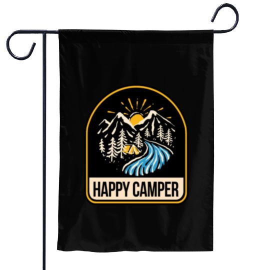 Happy Camper Camping Campfire Tent Garden Flags