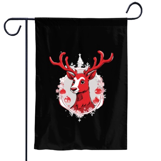 Rudolf Reindeer Garden Flags