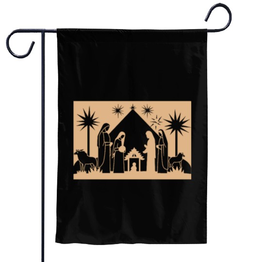 Nativity Scene with Mary Joseph Baby Jesus Garden Flags