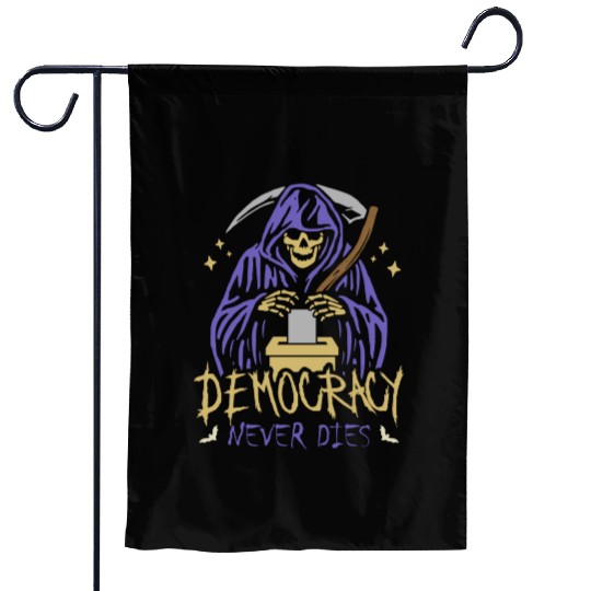 Democracy Never Dies Spooky Halloween Voting Meme Garden Flags