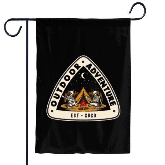 Outdoor Adventure Camper Camping Campfire Tent Garden Flags