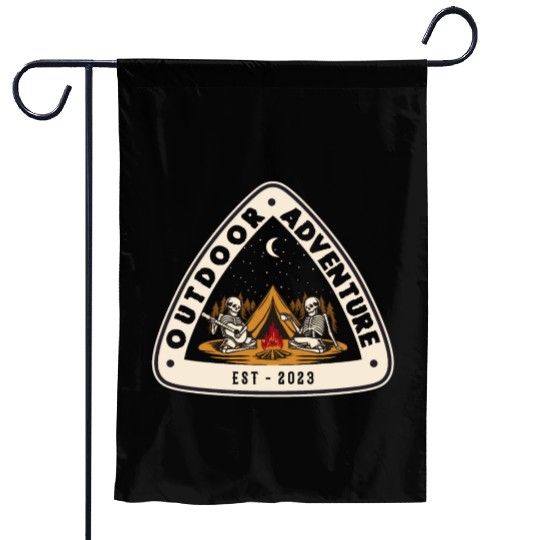 Outdoor Adventure Camper Camping Campfire Tent Garden Flags