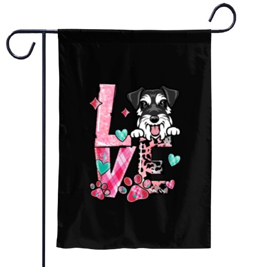 Mini Schnauzer Dog I Love My Dog Fur Baby Valenti Garden Flags