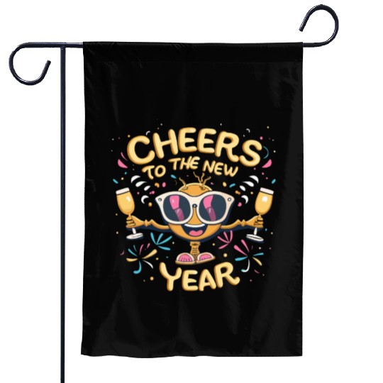 NYE Festive Cheers To The New Year Traditional Garden Flags