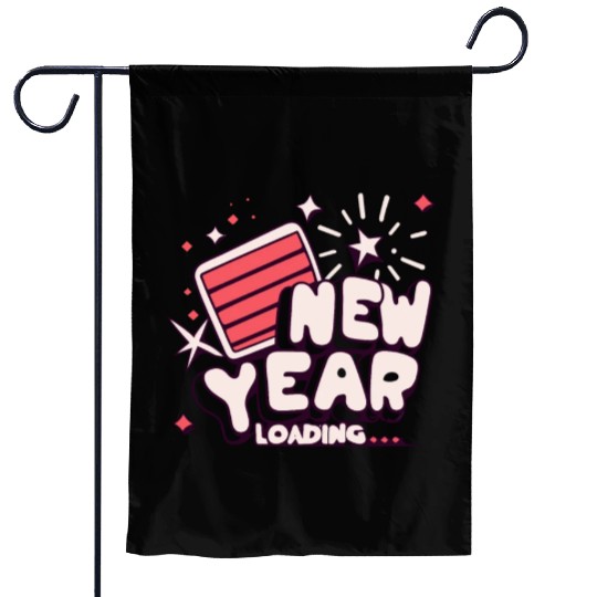 NYE New Year Loading Cheers To Festive New Year's Garden Flags