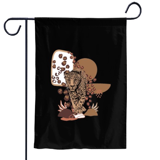 Funny Leopard Cheetah Animal Garden Flags