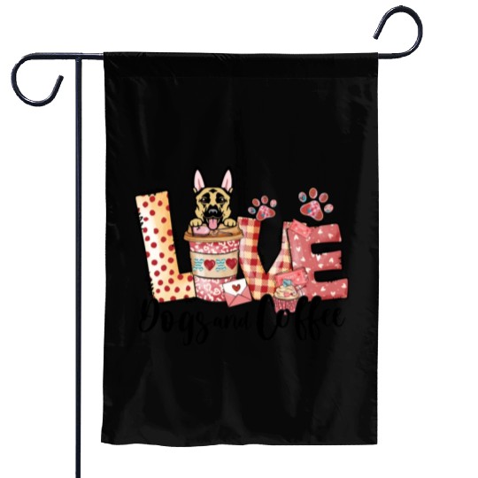 Belgian Malinois Dog Coffee Lover Dog Mom Valentin Garden Flags