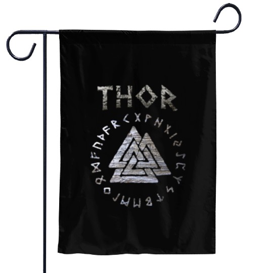 Thor Mjolnir Valknut Vikings Runes Garden Flags
