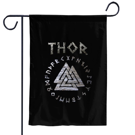 Thor Mjolnir Valknut Vikings Runes Garden Flags