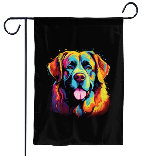 Watercolor Colorful Great Pyrenees Garden Flags