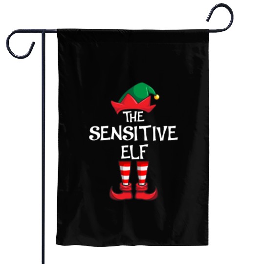 Sensitive Elf Matching Family Christmas Garden Flags