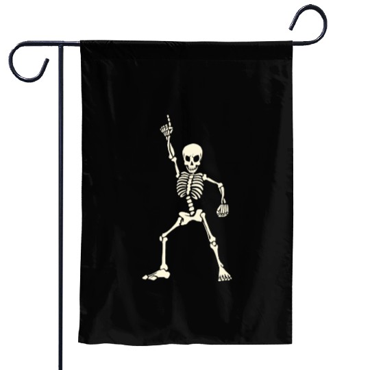 Dancing skeleton Garden Flags