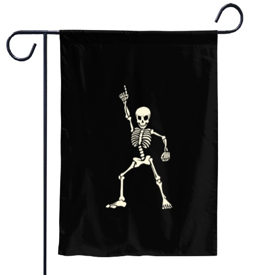 Dancing skeleton Garden Flags