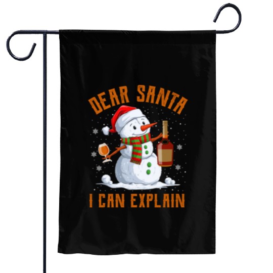 Snowman Dear Santa I can Explain Funny Snow Garden Flags
