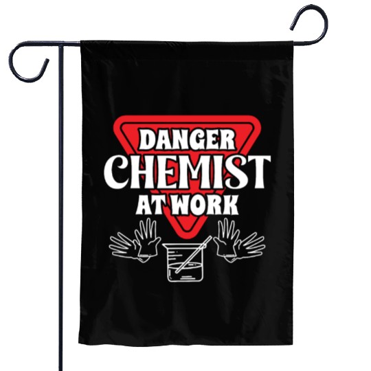Chemistry danger chemist at work science chemical Garden Flags