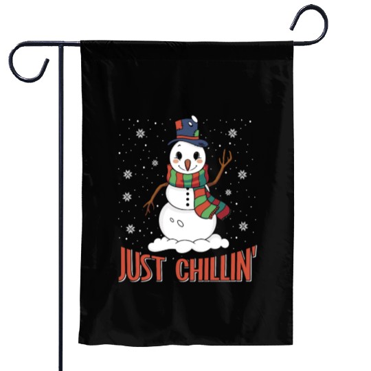 Snowmen Just Chillin' Winter Time Snow Garden Flags