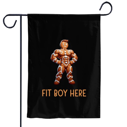 Gingerbread Fit Boy Garden Flags