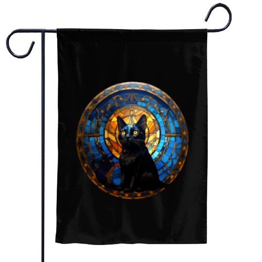 Bombay cat in stained glass Garden Flags