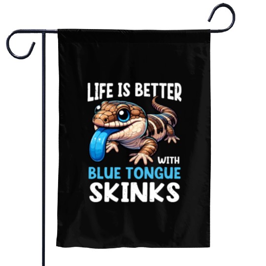 Lizard Collector Reptile Lover Blue Tongue Skink Garden Flags