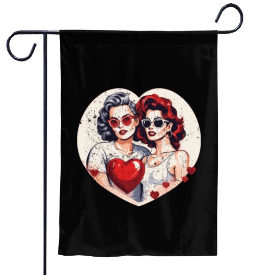 Valentines Day Outfit For Her And Her in love Garden Flags