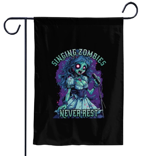 Singing Zombies Never Rest For Rockstars Zombie Garden Flags