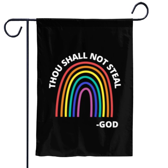 Thou Shall Not Steal Rainbow God Christian Garden Flags