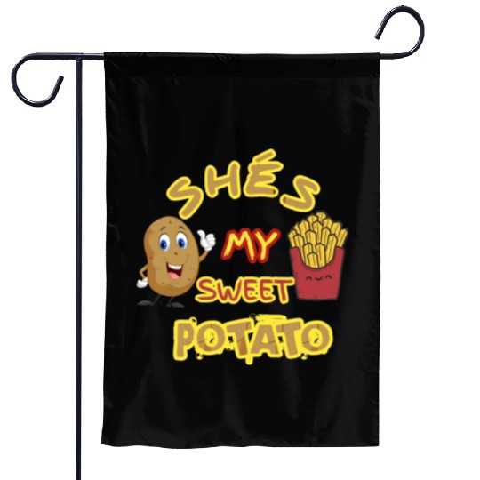 shés my sweet potato Garden Flags