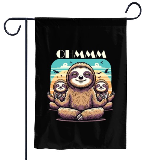 Lazy Meditation Relaxation Sloth Chillers Garden Flags