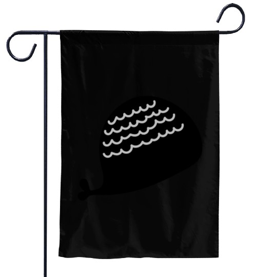 Lonely Black Whale In The Ocean Garden Flags