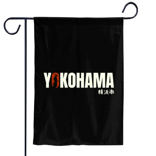 Yokohama Typography Garden Flags - Urban Statement