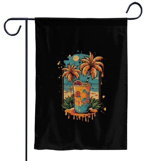 Tropical Bliss: Beach Cocktail Vibes Garden Flags