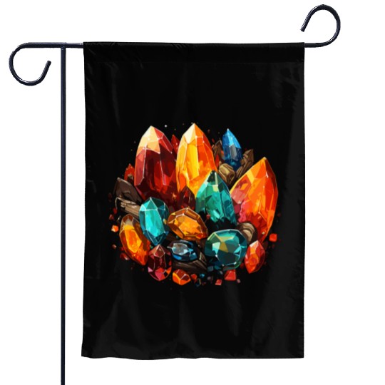 Lapidary Artist Gemstone Stone Collecting Stone Garden Flags