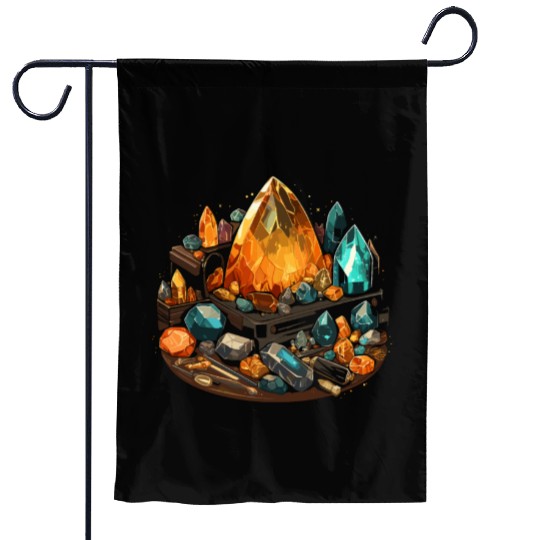 Lapidary Artist Gemstone Stone Collecting Stone Garden Flags