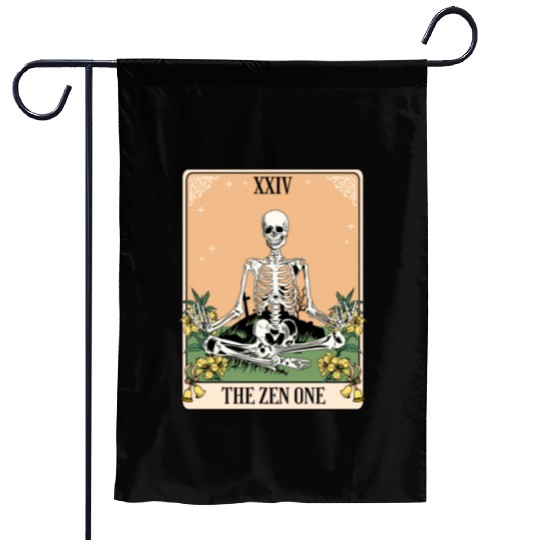Funny Tarot Card Yoga Meditation Zen Garden Flags
