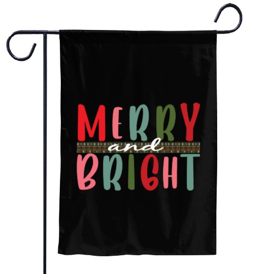 Womens Merry and Bright Christmas Tree Garden Flags