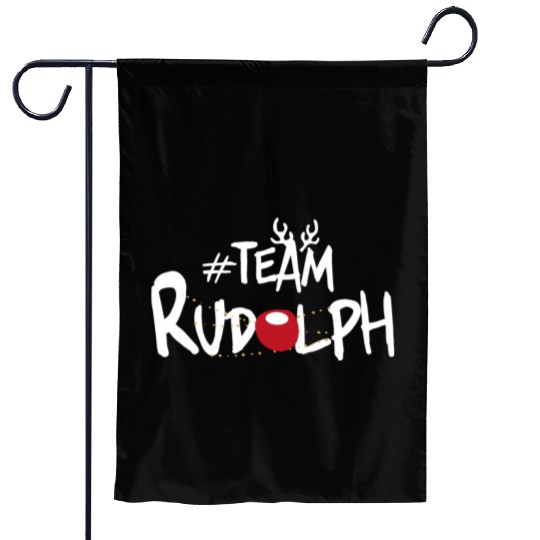 Team Rudolph Funny Christmas Reindeer Lover Meme Garden Flags