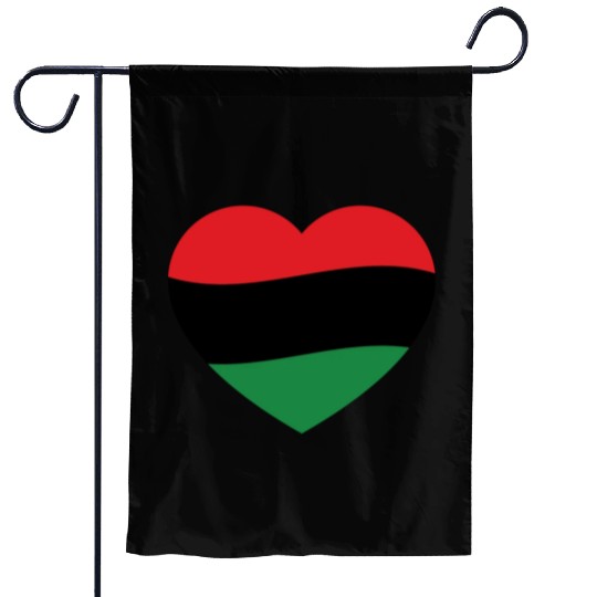 Pan African Flag Love Heart Garden Flags