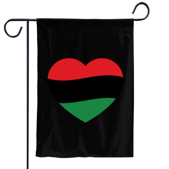 Pan African Flag Love Heart Garden Flags