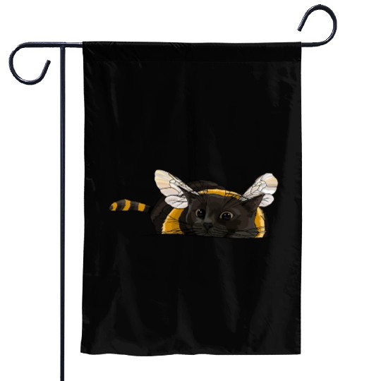 Fuzzy Little Bumblebee Kitty Garden Flags