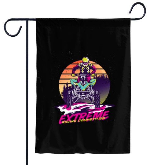 Neon Racer at Sunset Garden Flags