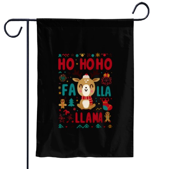 ho ho ho reindeer Garden Flags