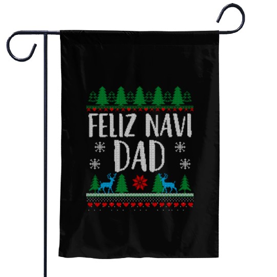 Feliz NAVIDad Funny Holiday Ugly Christmas Themed Garden Flags