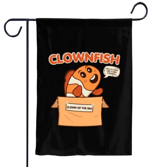Clownfish Clown Of Sea Funny Fish Cute Coral Reef Garden Flags