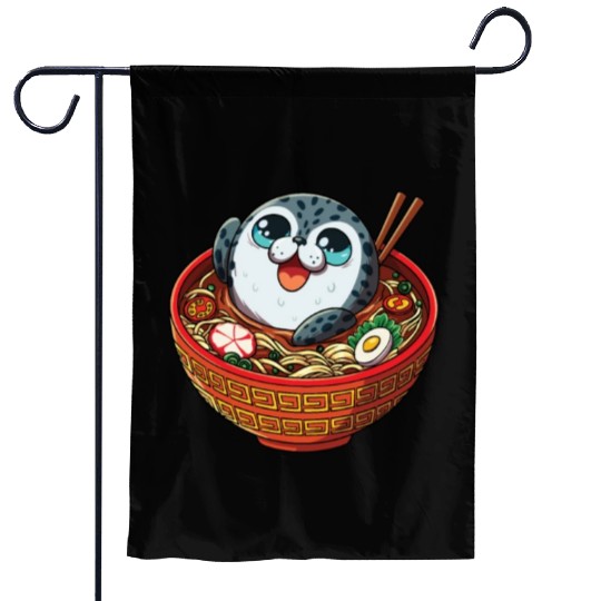 Marine Animal Sea Creature Ocean Ramen Soup Seal Garden Flags