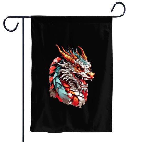 Chinese Dragon Head Garden Flags design