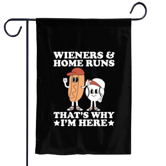 Wieners Home Runs Funny Baseball Player Garden Flags