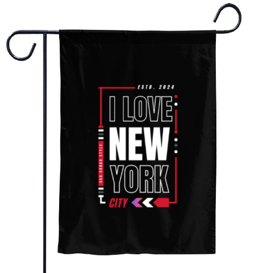 T ShirtI love new york Garden Flags