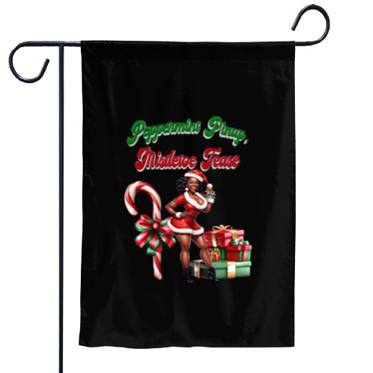 Peppermint Pinup, Mistletoe Tease Garden Flags