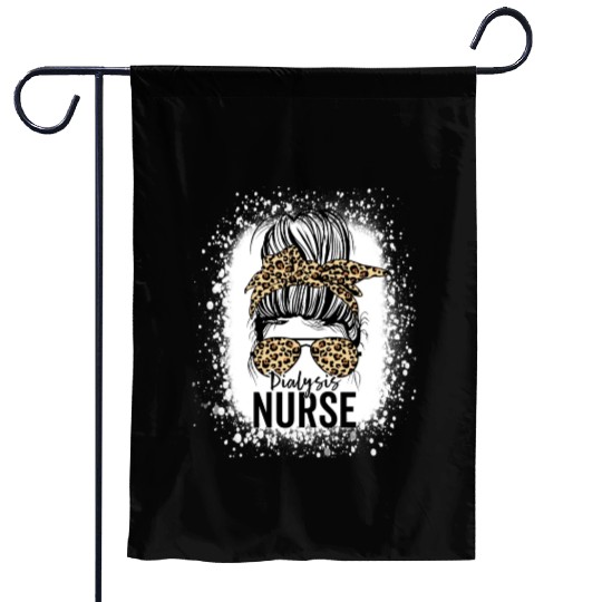 Dialysis Nurse Appreciation Messy Bun Dialysis Garden Flags