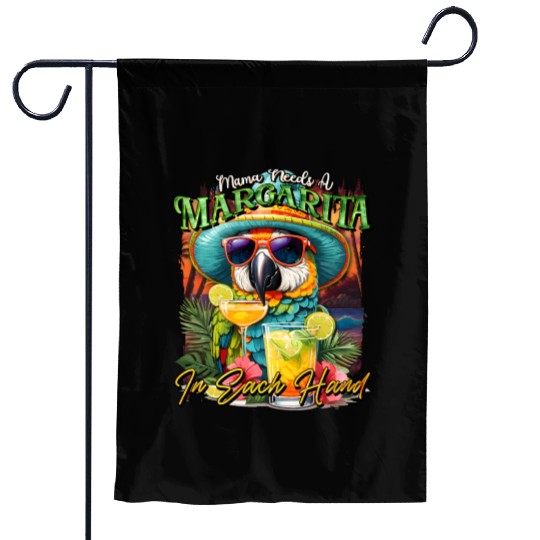 Balanced Diet is A Margarita in Eachs Hands Parrot Garden Flags